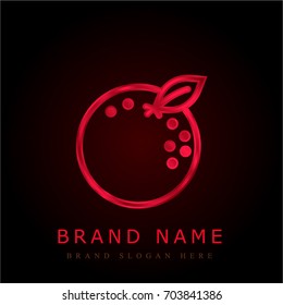Orange red chromium metallic logo