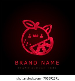 Orange red chromium metallic logo