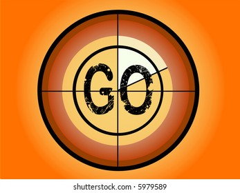 Orange and Red Circle Countdown Go - (Vector Format)