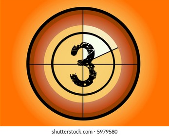 Orange and Red Circle Countdown at No 3 - (Vector Format)