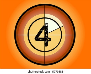 Orange and Red Circle Countdown at No 4 - (Vector Format)