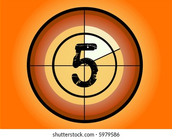 Orange and Red Circle Countdown at No 5 - (Vector Format)