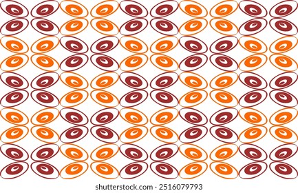 laranja e vermelho círculo e oval como olhos no fundo branco repete o padrão sem emenda, design de imagem repleto para impressão de tecido ou papel de parede ou fundo, flor padrão redondo, xadrez xadrez xadrez xadrez