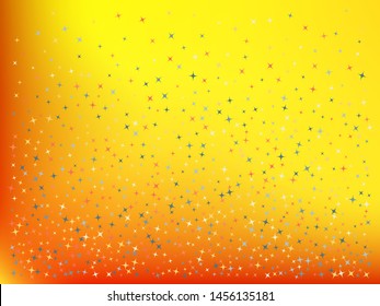 Orange red color background. Stars confetti. Professional colorific theme. Scattered stars. Background with random colored stars.