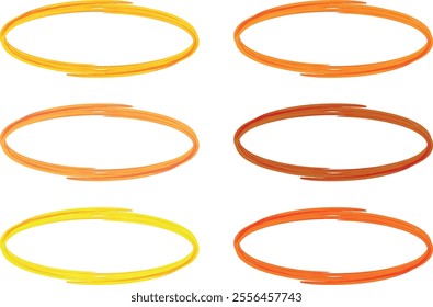 orange red colorful artwork ellipses set vector