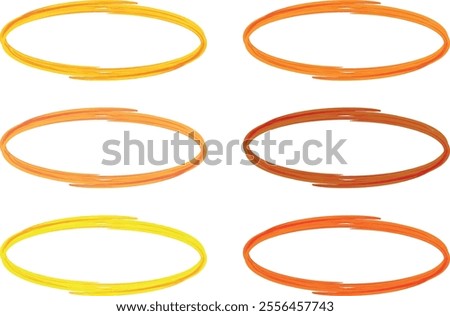 orange red colorful artwork ellipses set vector