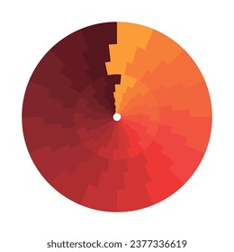 An orange and red colour optical shift circle