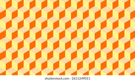 Orange and red cube pattern with warm and energetic impression. Gives a strong, dynamic look, and is suitable for bold and daring branding