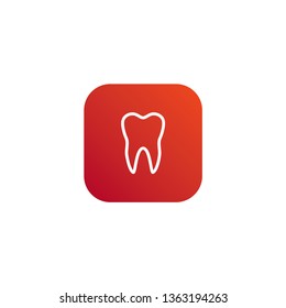 Orange and Red dentist tooth vector 