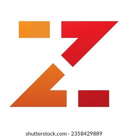 Orange and Red Dotted Line Shaped Letter Z Icon on a White Background