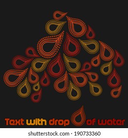 Orange and red drops on dark background