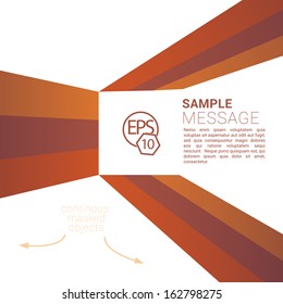 Orange and red edition of retro lines abstract geometric layout or wallpaper or brochure and infographics composition with simple minimal perspectivic color concept shapes are running into the corners