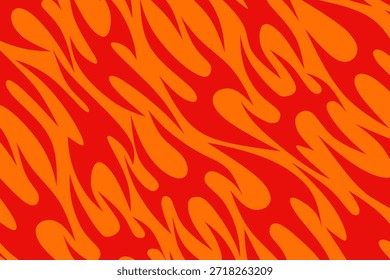Orange Red Flames Seamless Pattern Background for Hot Rod or Sportswear Application