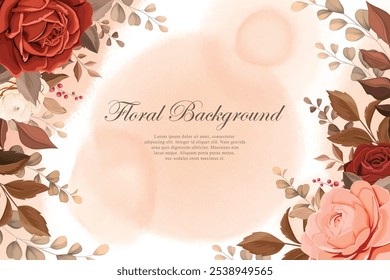 orange and red floral background 