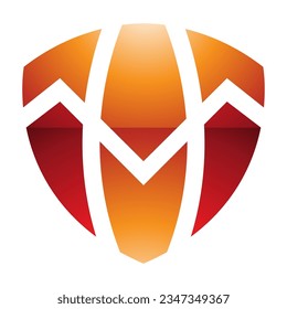 Letra naranja y roja brillante en forma de icono T sobre fondo blanco