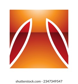 Letra naranja y roja cuadrada en forma de icono T en un fondo blanco