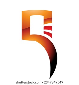 Orange and Red Glossy Square Shaped Letter Q Icon on a White Background