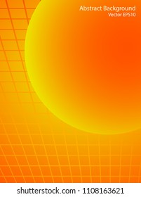 Orange red gradient abstract vector background with sphere shape. Cover design template.