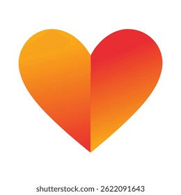 Orange and Red Gradient Heart Shape Image