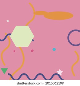 Orange Red Green Vector Design Pic. Violett-Modern-Kunstmuster mit violetter Farbe. rosafarbener, schlichter, moderner Hipster-Hintergrund. Mehrfarbiges gelbes blaues, geometrisches, modernes Design.
