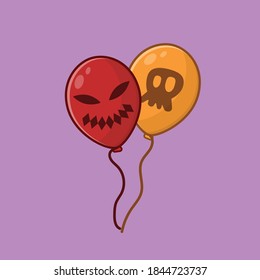 Orange and red halloween balloons vector illustration. Halloween background and banner concept.