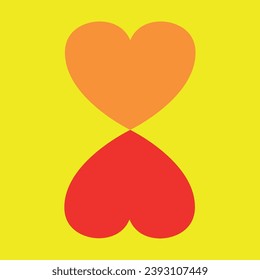 corazón naranja y rojo frente al fondo