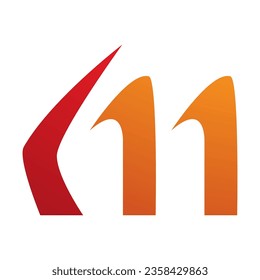 Orange and Red Horn Shaped Letter M Icon on a White Background