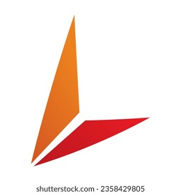 Orange and Red Letter L Icon with Triangles on a White Background