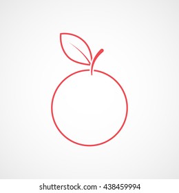 Orange Red Line Icon On White Background