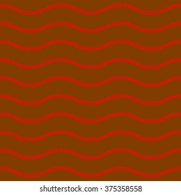 Orange and Red Love Valentin's Day Waves Lines Seamless Background. Vector illustration