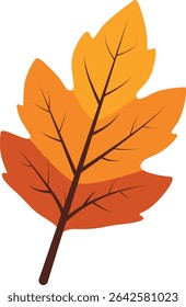 Laranja e carvalho vermelho folha gráfico com veias claras, ótimo para artesanato com tema de outono, cartazes sazonais, convites, cartões de saudação, scrapbooking, e decorações de Ação de Graças.