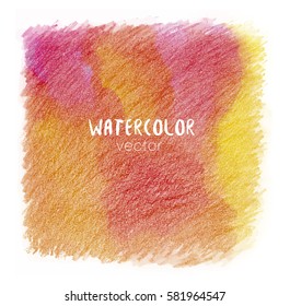 Orange and red pastel tone color vector background look like watercolor pencils drop style. Abstract hand drawn grunge texture
