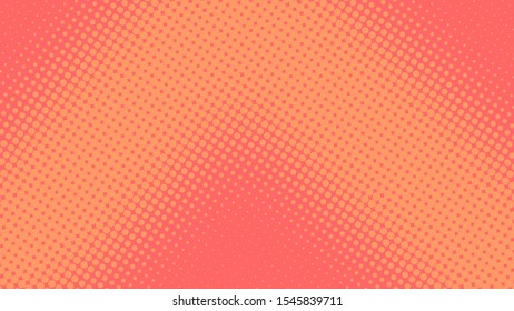 Antecedentes de arte pop naranja y rojo en estilo retro cómico con diseño de puntos de medio tono, ilustración vectorial eps10
