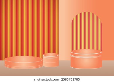 Orange and red product display mockup