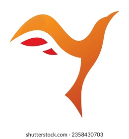 Orange and Red Rising Bird Shaped Letter Y Icon on a White Background