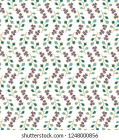 Orange - red seamless vector floral pattern on white background, scandinavian style