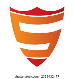 Orange and Red Shield Shaped Letter S Icon on a White Background