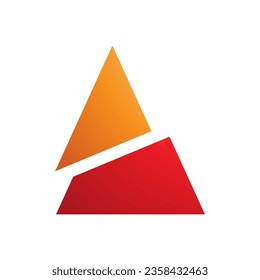 Orange and Red Split Triangle Shaped Letter A Icon on a White Background
