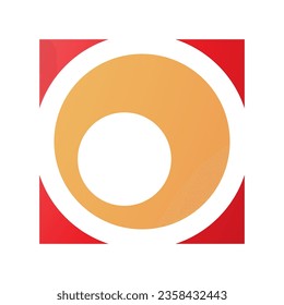 Letra naranja y cuadrada roja o icono en un fondo blanco
