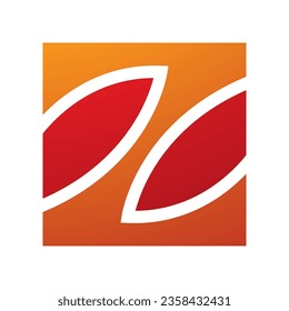 Orange und Roter Quadrat geformt Letter Z Symbol auf weißem Hintergrund