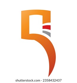 Orange and Red Square Shaped Letter Q Icon on a White Background