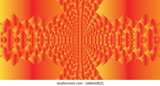 Cuadrados naranja y rojo se extienden, diseño abstracto.