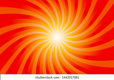 Orange red sunshine colorful vector background. Abstract sunburst design wallpaper for template business social media advertising. 