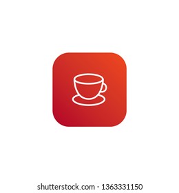 Orange and Red tea cup icon 