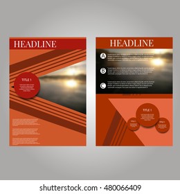 Orange red vector annual report Leaflet Brochure Flyer template design eps10 vector