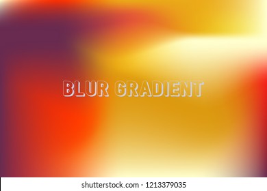 Orange, red and violet gradient mesh background. Abstract blurred smooth image. Smooth blend banner template. Iridescent holographic wallpaper, frame, banner. Funky gradient texture and lettering