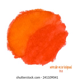 orange and red watercolor circle. Vector illustration,eps 10.