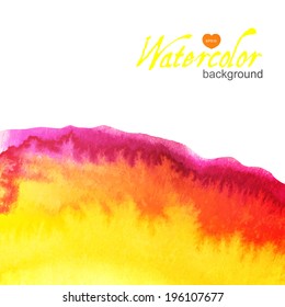 Orange and red watercolor vector background