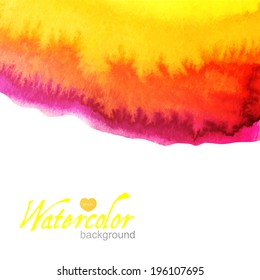 Orange and red watercolor vector background
