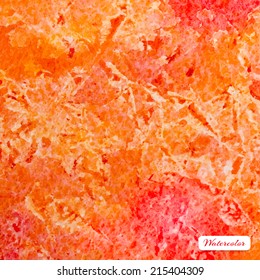 Orange and red watercolor vector background 